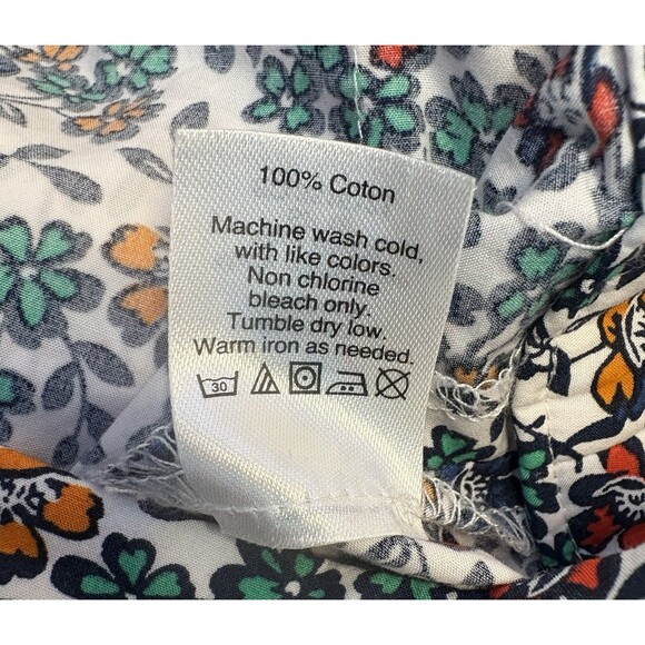 J.Crew Womens Shorts 4 White Flower Vacation Tie Waist Preppy Boho Pleated Retro - Picture 9 of 10